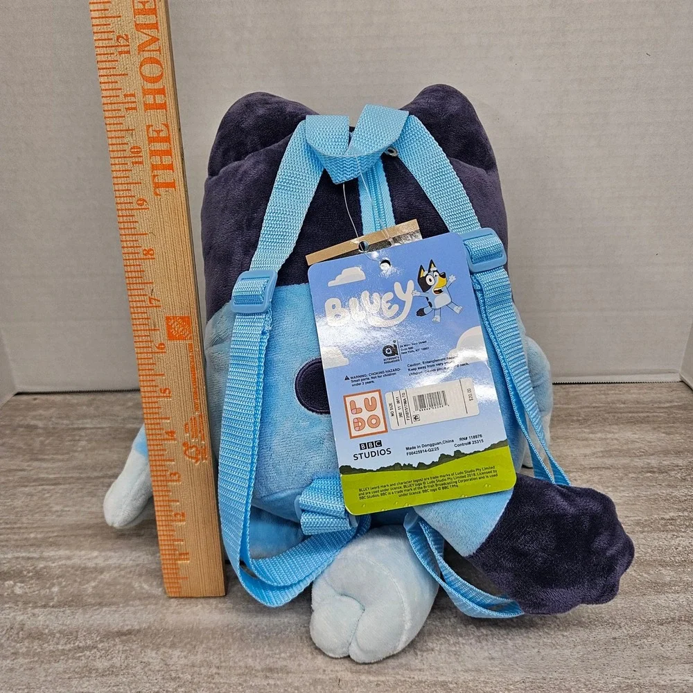 Bluey Plush Character Backpack Small Zippered Bag NWT Accessory Innovations 12in